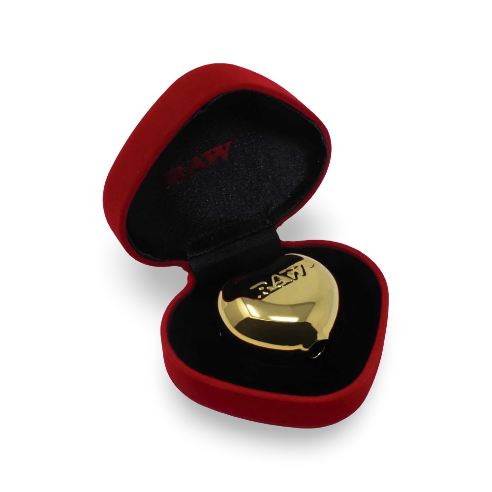 RAW Heart of Glass Cone Holder Gold Limited Edition RAW Filters (activated carbon, cardboard, cellulose and others)