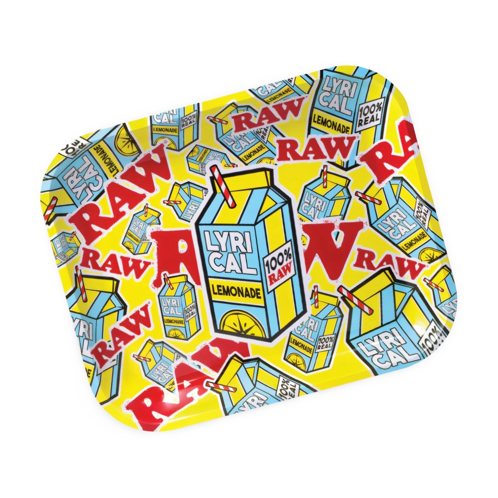 Vassoio Rolling RAW x Lyrical Lemonade "Logo Collage" Grande (Edizione limitata) RAW Vassoio di rotolamento