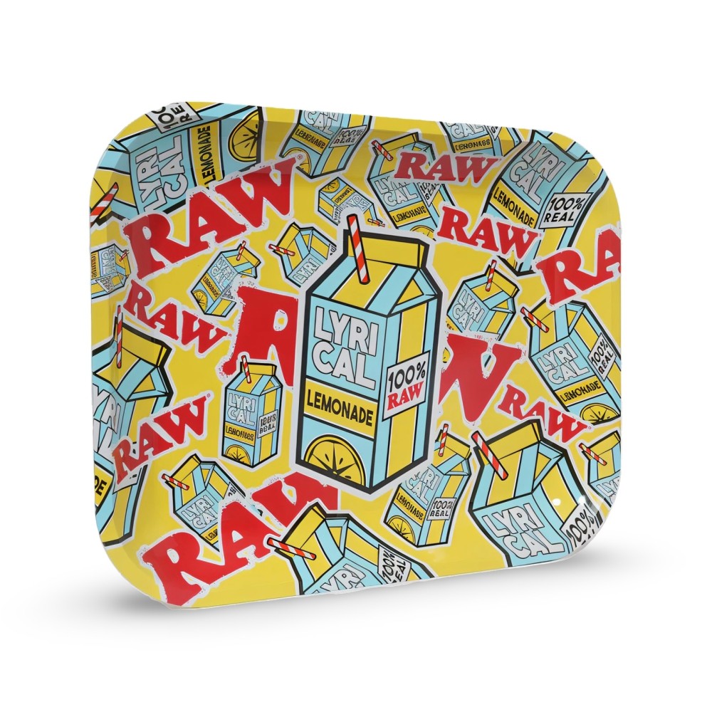 Vassoio Rolling RAW x Lyrical Lemonade "Logo Collage" Grande (Edizione limitata) RAW Vassoio di rotolamento
