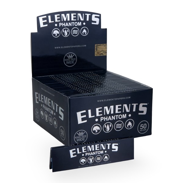 Karton mit Rolling Papers Elements Phantom King Size Wide Elements Papers Produkte