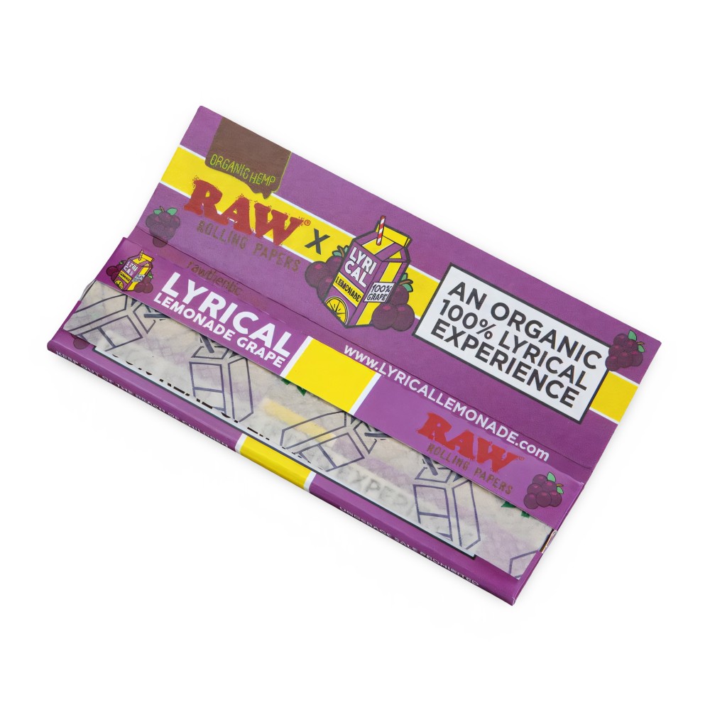 10X Rolling Sheets RAW x Lyrical Lemonade King Size Wide Grape RAW Smoking accessories
