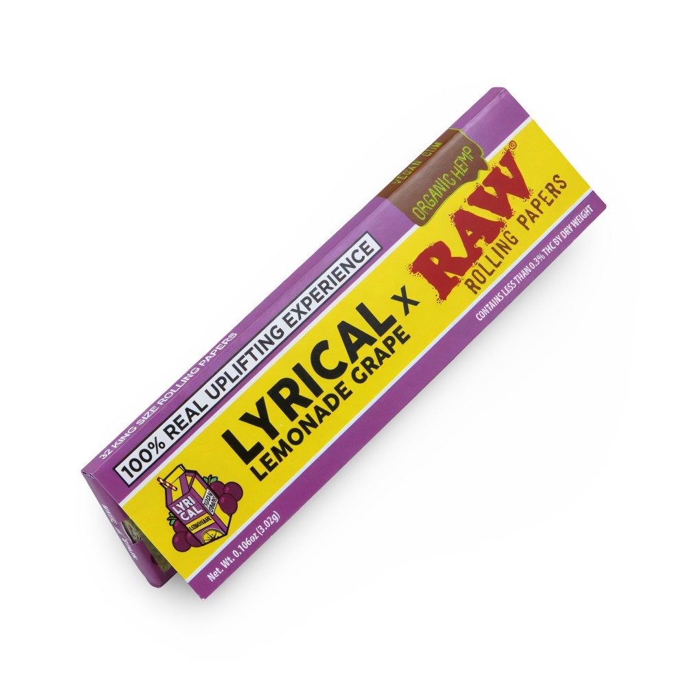 10X Feuilles à rouler RAW x Lyrical Lemonade King Size Wide Grape RAW Accessoires fumeurs