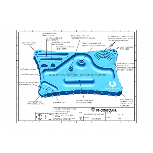 Phoenician Rolling tray and storage Phoenician Rolling tray