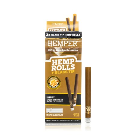 Hemper Hemp Rolls Honey + Glass Tips King Size Hemper Smoking accessories