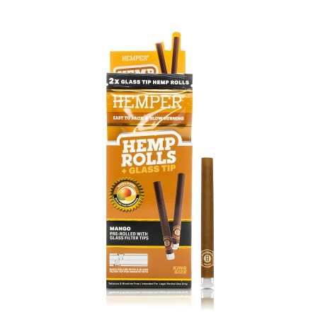 Hemper Hemp Rolls Mango + Glass Tips King Size Hemper Smoking accessories