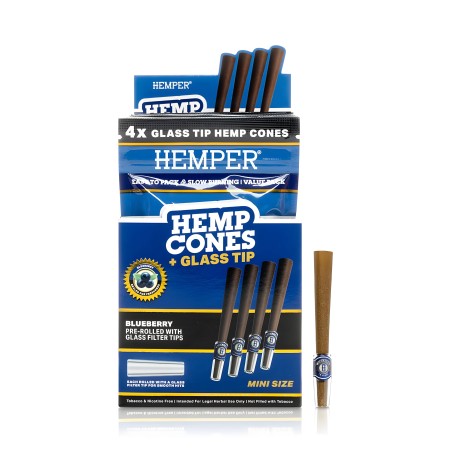 Hemper Hemp Cones Blueberry + Glass Tips Mini (4 pieces) Hemper Blunts