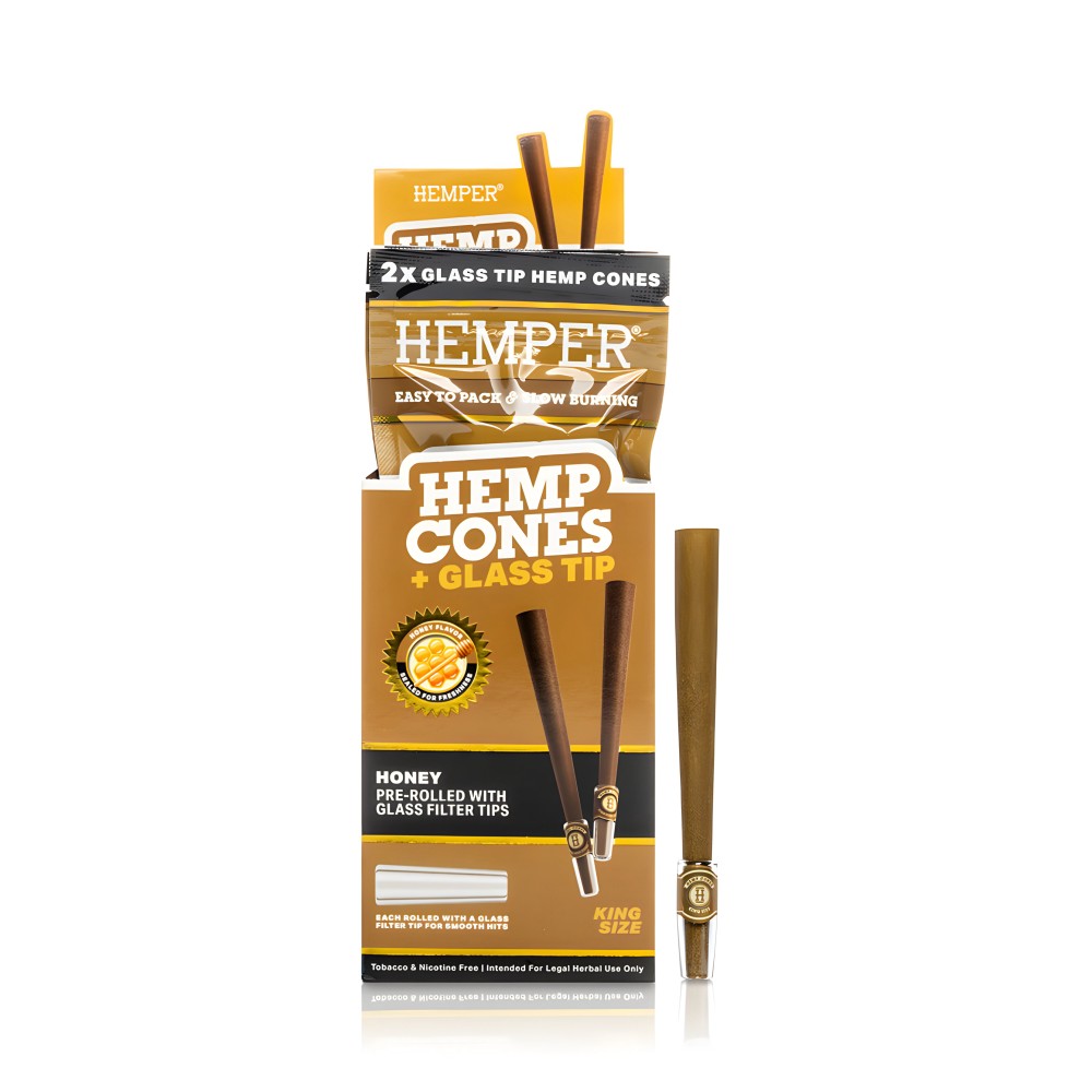 Hemper Hemp Cones Honey + Glass Tips King Size Hemper Raucherzubehör
