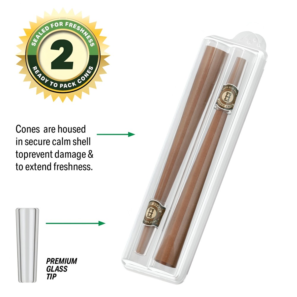 Hemper Hemp Cones Honey + Glass Tips King Size Hemper Raucherzubehör