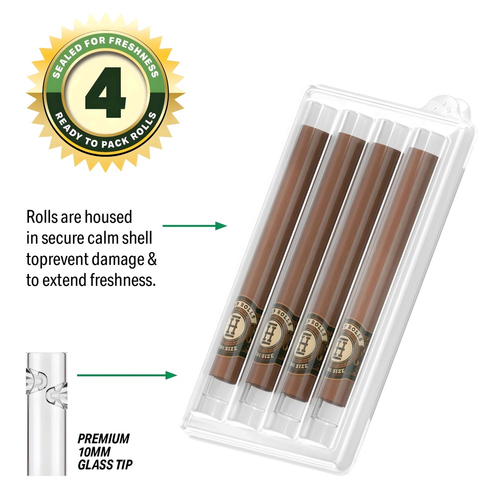 Rotoli di canapa Hemper Mirtillo + Punte di vetro Mini (4 pezzi) Hemper Blunt