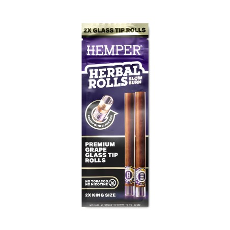 Rotoli alle erbe Hemper Uva + punte di vetro Dimensione King Hemper Accessori per fumatori
