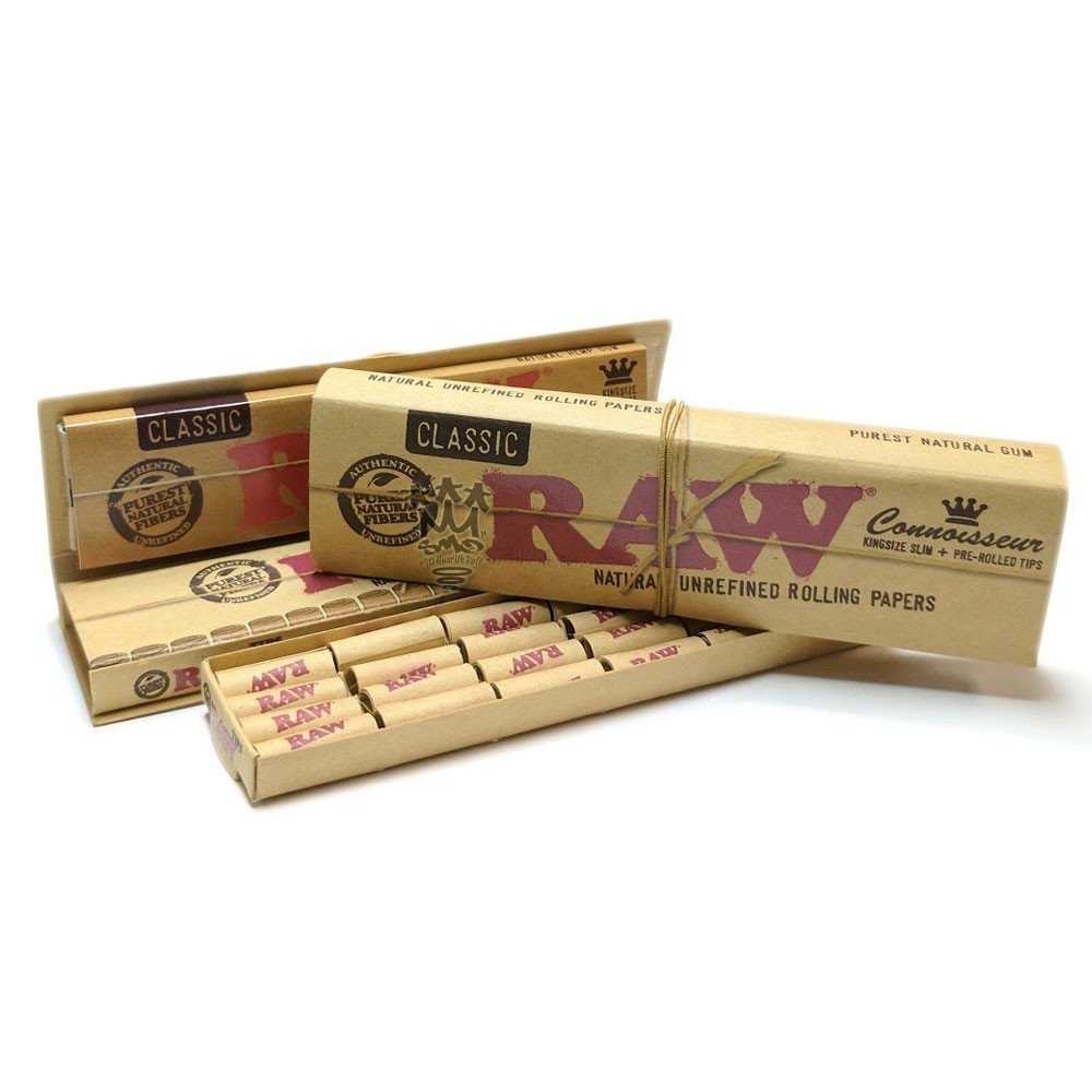 Raw Slim Connoisseur + Punte Pre-rollate RAW Foglio di laminazione