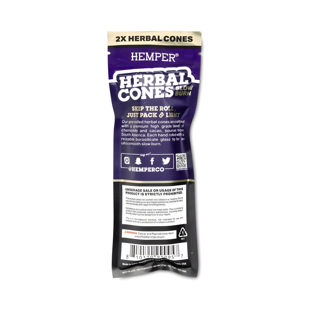 Hemper Herbal Cones Grape + Glass Tips King Size Hemper Raucherzubehör