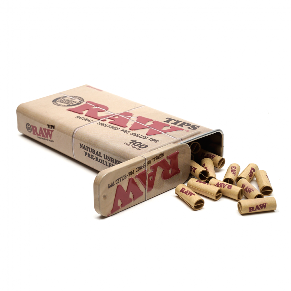 Raw-Box mit 100 vorgerollten Originalfiltern RAW Filter (Aktivkohle, Pappe, Zellulose und andere)