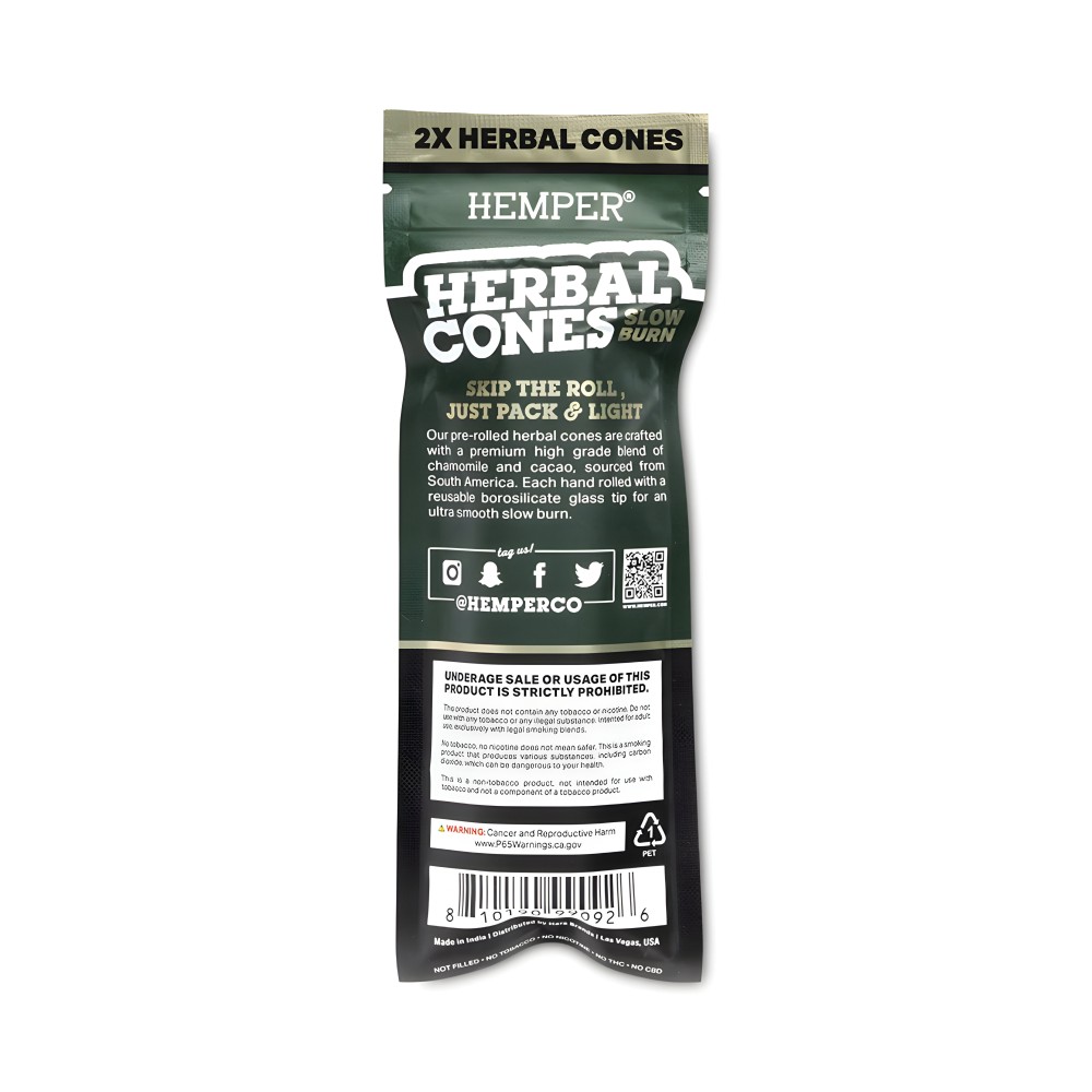 Hemper Herbal Cone Natural + Glass Tips King Size Hemper Accessoires fumeurs