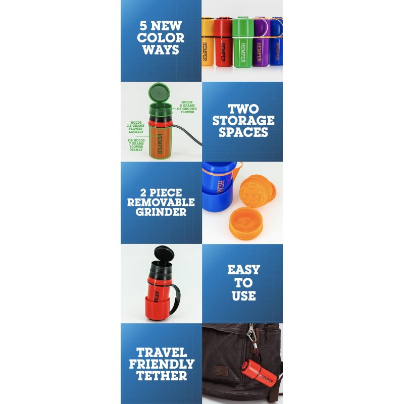 The Keeper 3-in-1 Grinder + Storage Container Red Hemper Produkte
