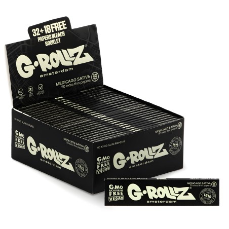 Karton mit G-rollz Medicago Sativa KSS Rolling Papers (2500 Blatt) G-Rollz Produkte