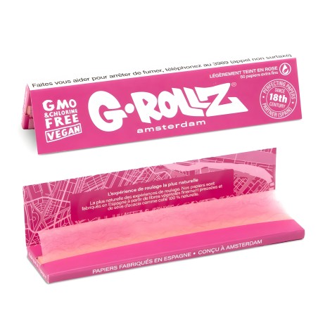 Feuilles à rouler G-Rollz Lightly Dyed Pink KSS (50 feuilles) G-Rollz Produits