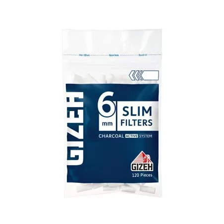 Zigarettenfilter mit Aktivkohle Gizeh Slim 6mm Gizeh New