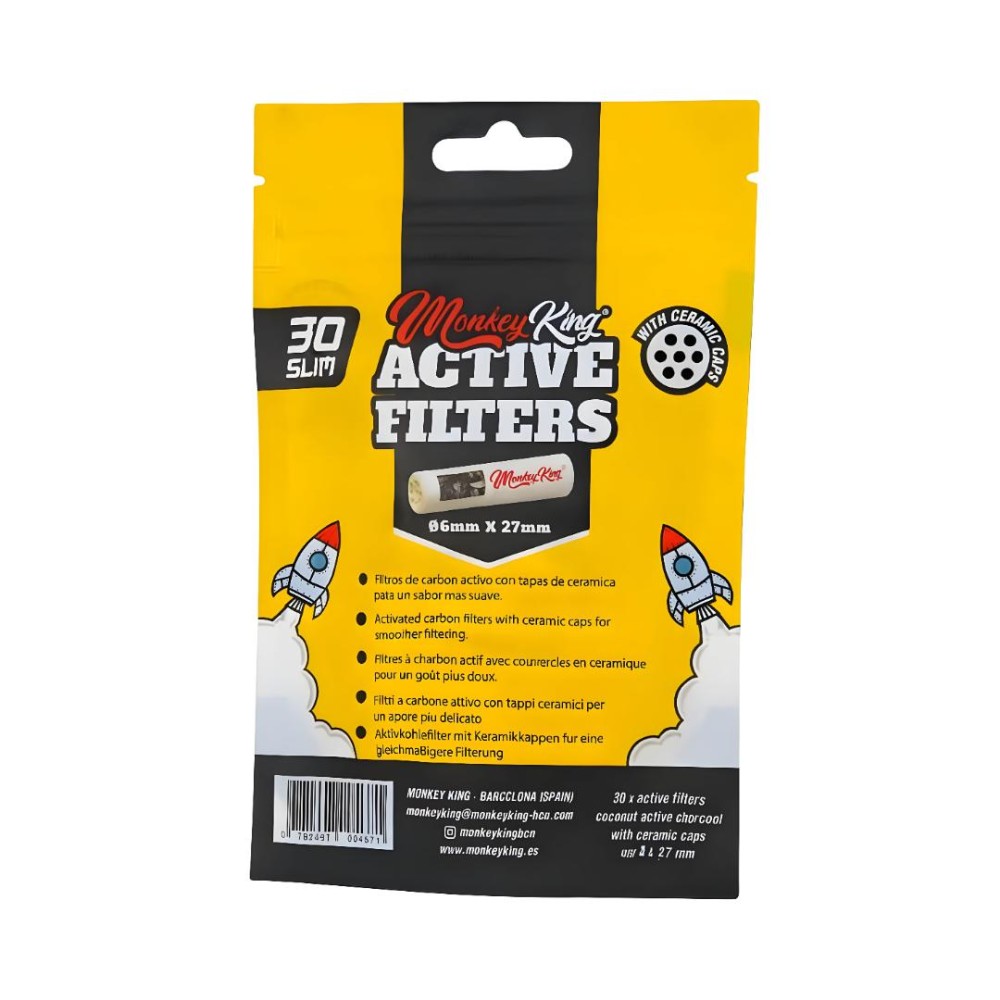 Filtre à charbon actif King Monkey (30 pièces) King Monkey Accessoires fumeurs