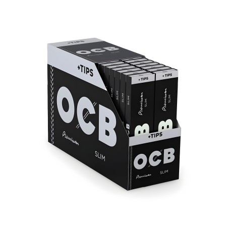 OCB Slim Premium Black + Tips (Karton) OCB Blatt zum Rollen