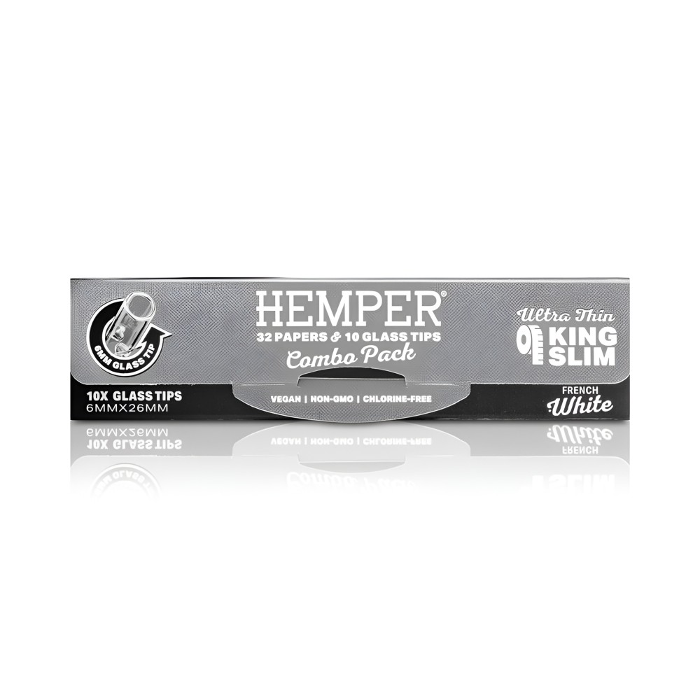 Box of White rolling papers + 6 mm Hemper glass filters Hemper Products