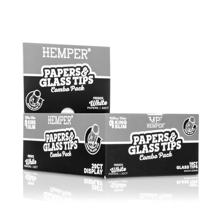 Carton de feuilles à rouler White + Filtres en verre 6 mm Hemper Hemper Produits