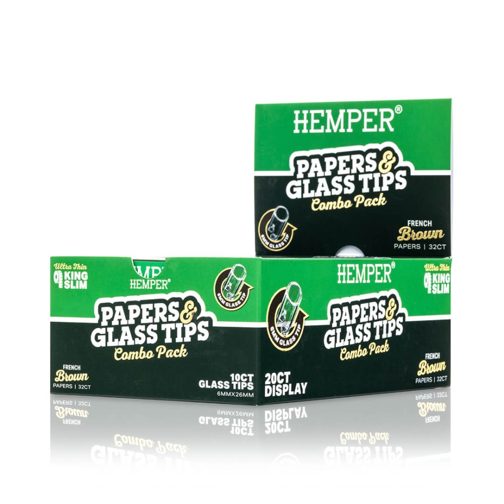Brown Rolling Papers + 6 mm Hemper Glass Filters Hemper Products