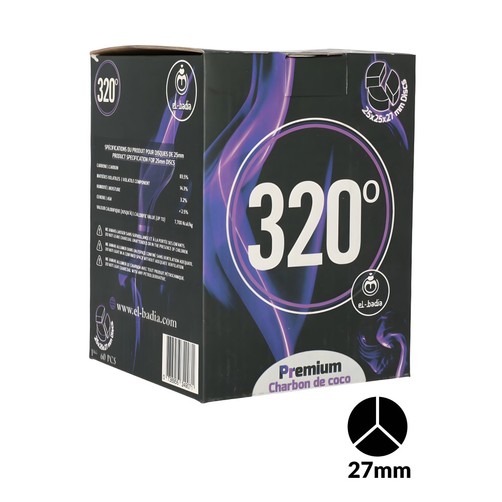 El Badia Holzkohle 320° DISC 3B XL 1 kg El Badia Produkte