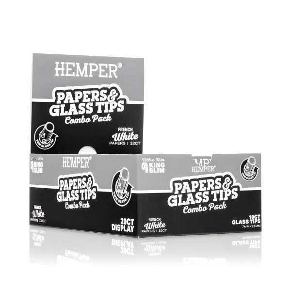 Packung White-Rollpapier + 7-mm-Glasfilter von Hemper Hemper Produkte