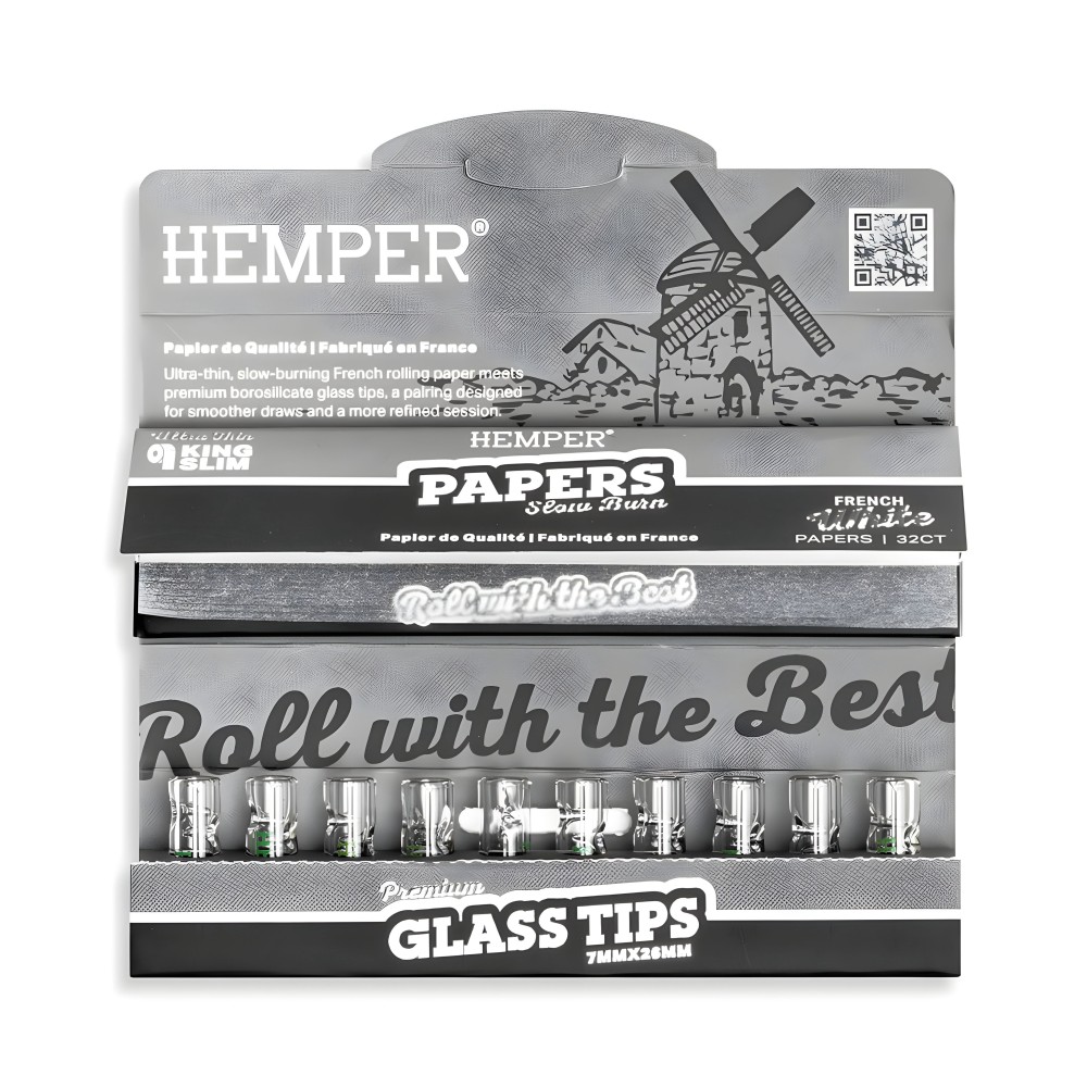 Feuilles à rouler White + Filtres en verre 7 mm Hemper Hemper Produits