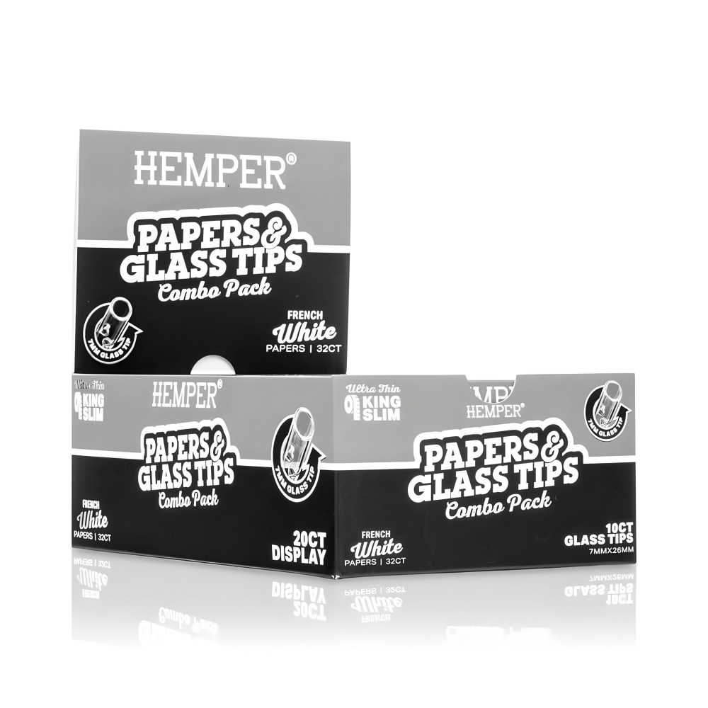 Feuilles à rouler White + Filtres en verre 7 mm Hemper Hemper Produits