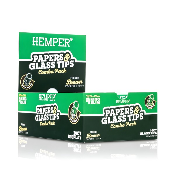 Carton de feuilles à rouler Brown + Filtres en verre 7 mm Hemper Hemper Produits