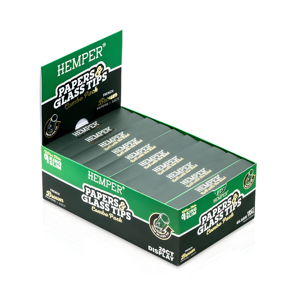 Carton de feuilles à rouler Brown + Filtres en verre 7 mm Hemper Hemper Produits