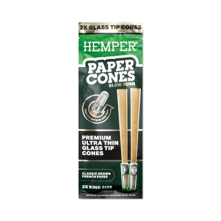 Coni di carta Hemper King Size con punta in vetro, marroni Hemper Accessori per fumatori