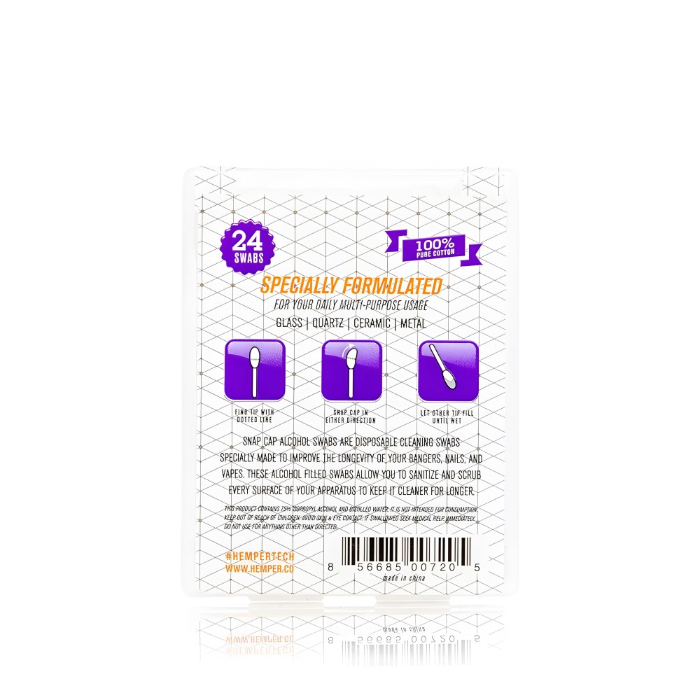 Hemper Tech Snapcap Alcohol Swabs Hemper Produits