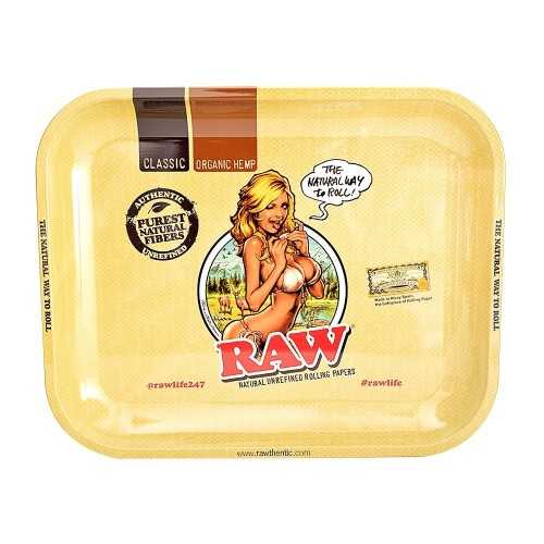 Raw Girl L Rolling Tray RAW Rolling Tray