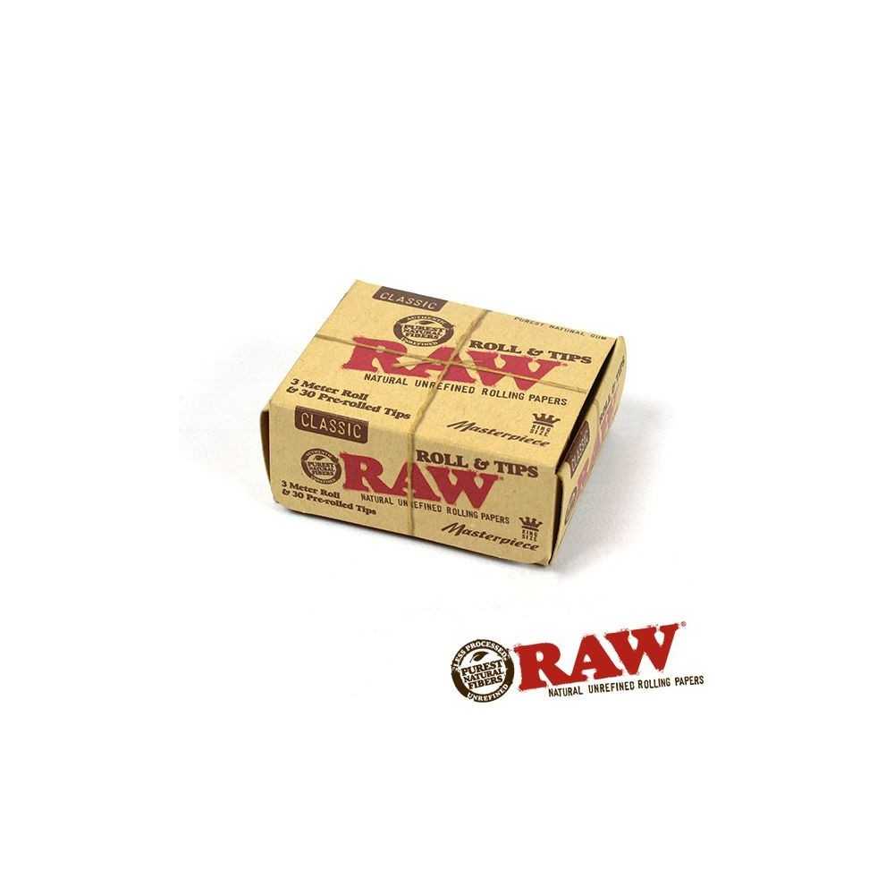 Raw Rolls King Size Slim + Tips Masterpiece RAW Blatt zum Rollen