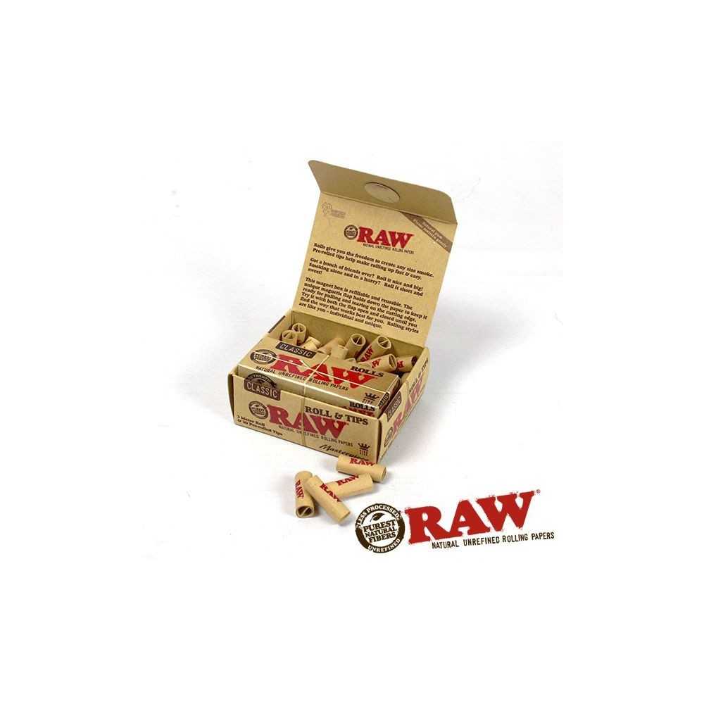 Rotoli crudi King Size Slim + suggerimenti Masterpiece RAW Foglio di laminazione
