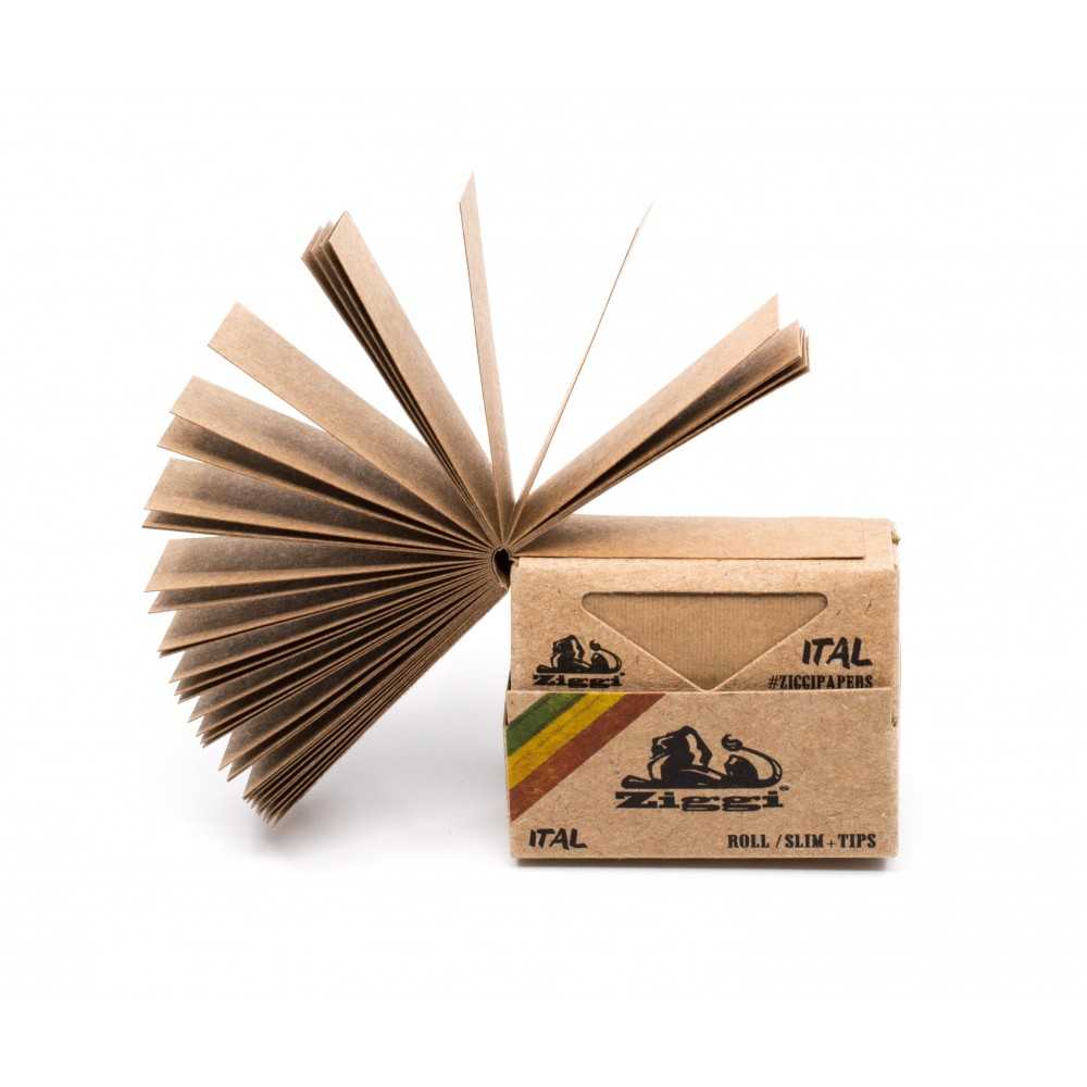 Ziggi Paper ITAL Brown Rolls + Tips Ziggi Feuille à rouler