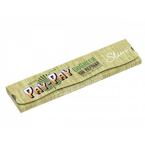 PAY PAY GO Green King Size Slim Rolling Paper Carton Pay Pay Rolling Paper