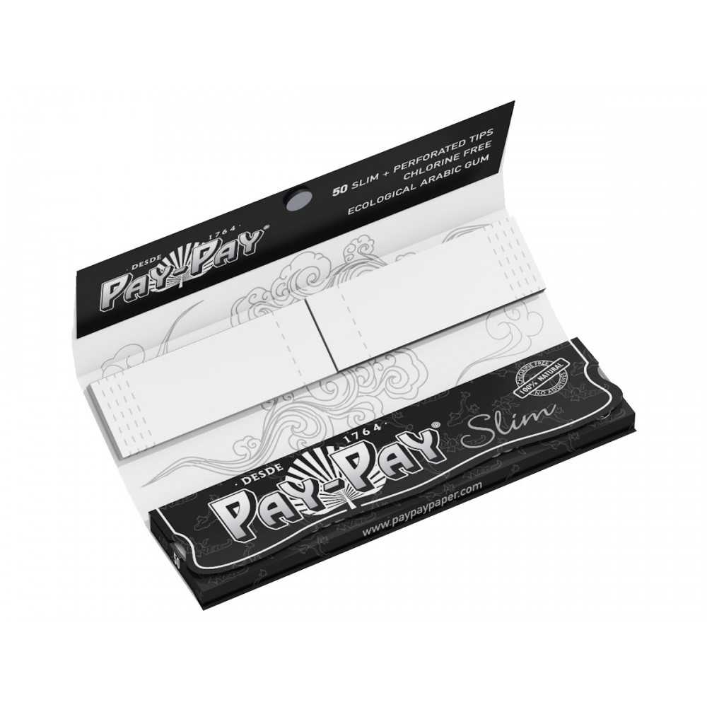 Carton Pay Pay Ultrathin King Size Slim Tips (50 feuilles) Pay Pay Feuille à rouler