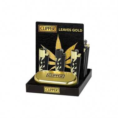 Clipper Foglie d'oro in metallo + scatola Clipper