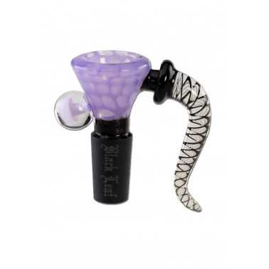 Glass Art Bowl Dots purple 14mm Black Leaf Bowls
