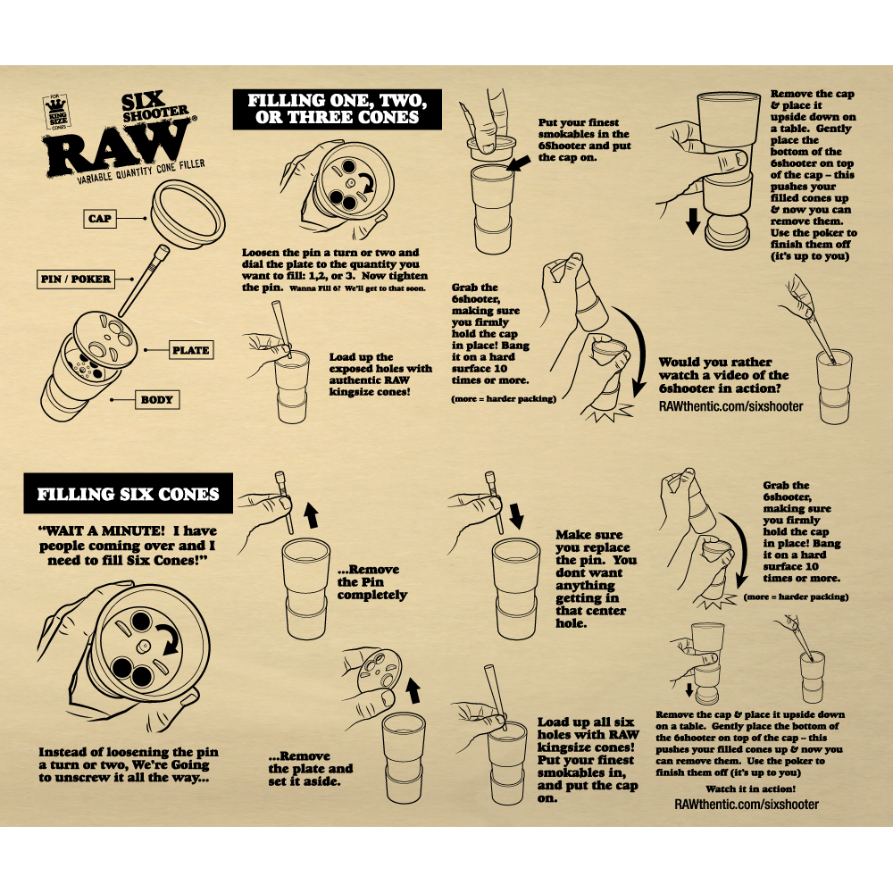 6 Shooters KSS RAW Smoking accessories