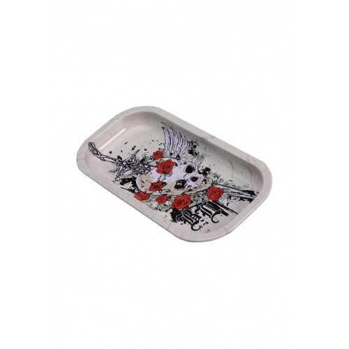 XS "Skull&Roses" Rolling Tray Black Leaf  Rolling Tray
