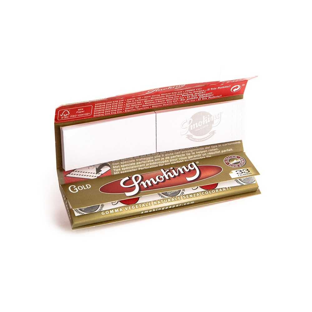 Smoking Gold + Filter (Karton) Smoking Paper Blatt zum Rollen