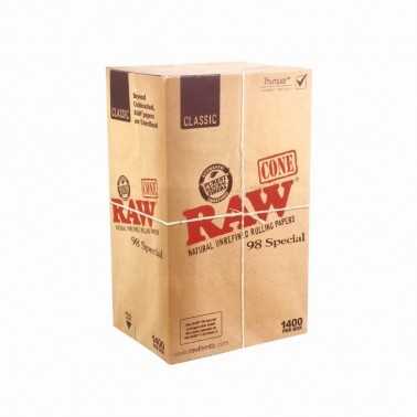 Cono grezzo pre-rollato 98 Special (1400 pezzi) RAW Tubo di tenuta
