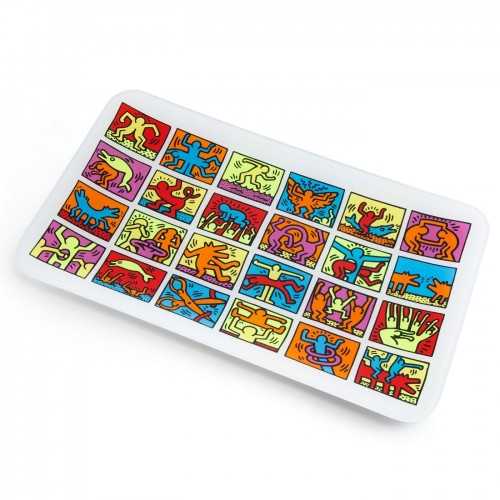 K-Haring Glass Rolling Tray (3) K.Haring  Rolling Tray