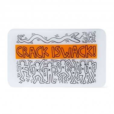 Plateau à rouler en verre "CRACK IS WACK" K.Haring Plateau à rouler