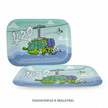 Small Rolling Tray "Ziggi Schwiiz x Realsteel 420 Edition" Ziggi Tablett zum Rollen